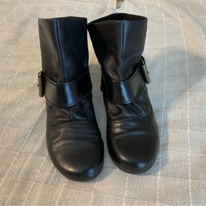 Nine West Black Leather Ankle Boot with Rubber Soles